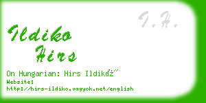 ildiko hirs business card